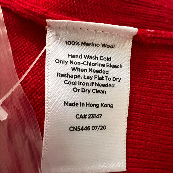 NEW Talbots Boatneck Sweater w/Rolled Neckline Size MP in Red Pure Merino Wool - Picture 4 of 6